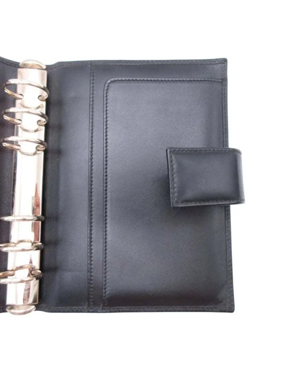 Gucci GG Guccissima Agenda Notebook Cover Holder Six Hole Ring Binder Note Black